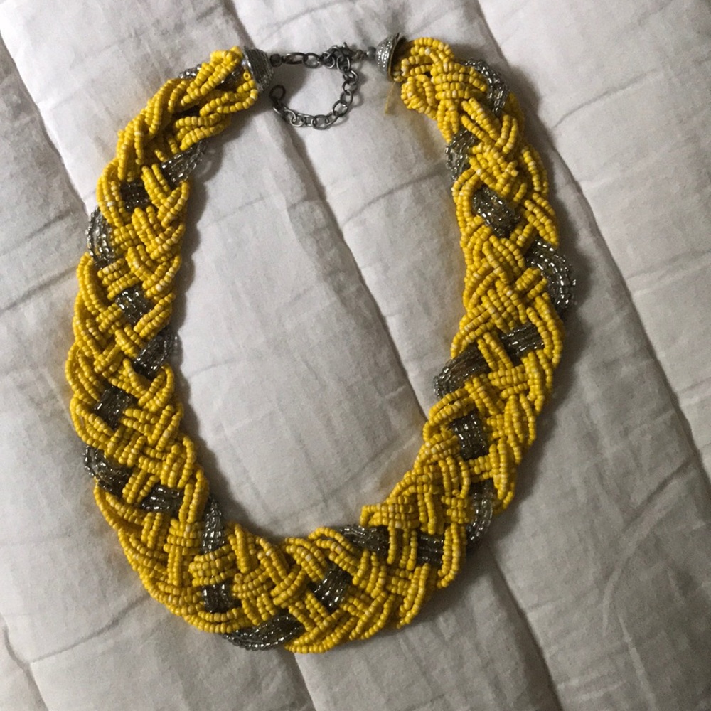 Braided, beaded necklace